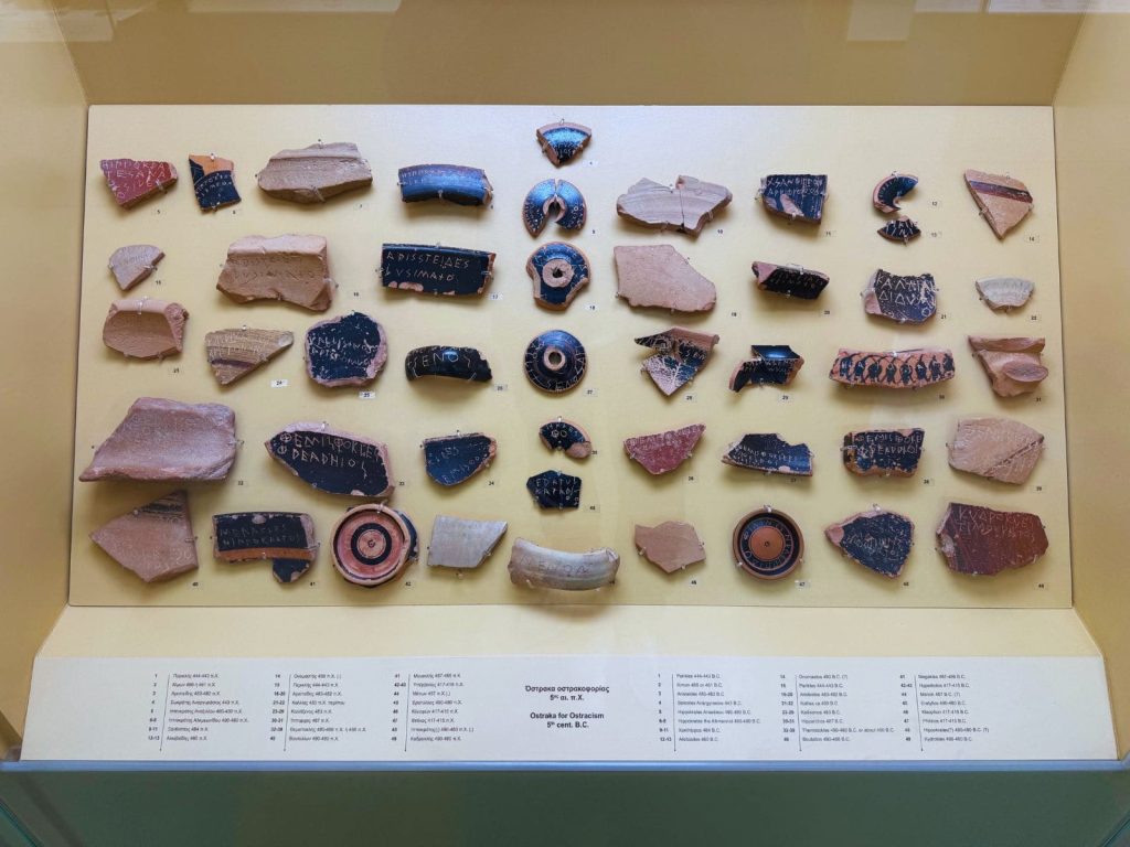 I famosi Ostraka, presso il Museo dell'Agorà di Atene