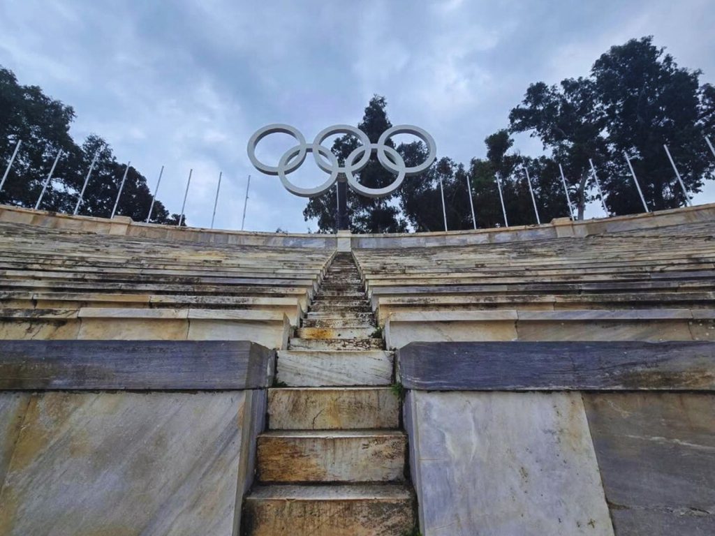 Stadio Panatenaico di Atene, insegna delle olimpiadi